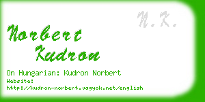 norbert kudron business card